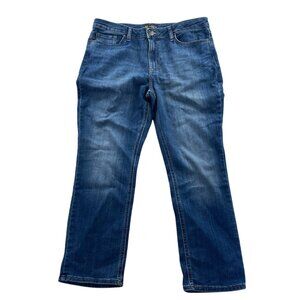 Lee Womens Jeans Size 16P Blue Denim Regular Fit Straight Leg Mid Rise Classic